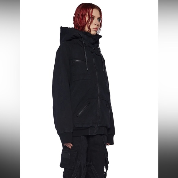 MODULATION UNISEX OVERSIZED FLEECE BOMBER JACKET - Picture 3 of 6